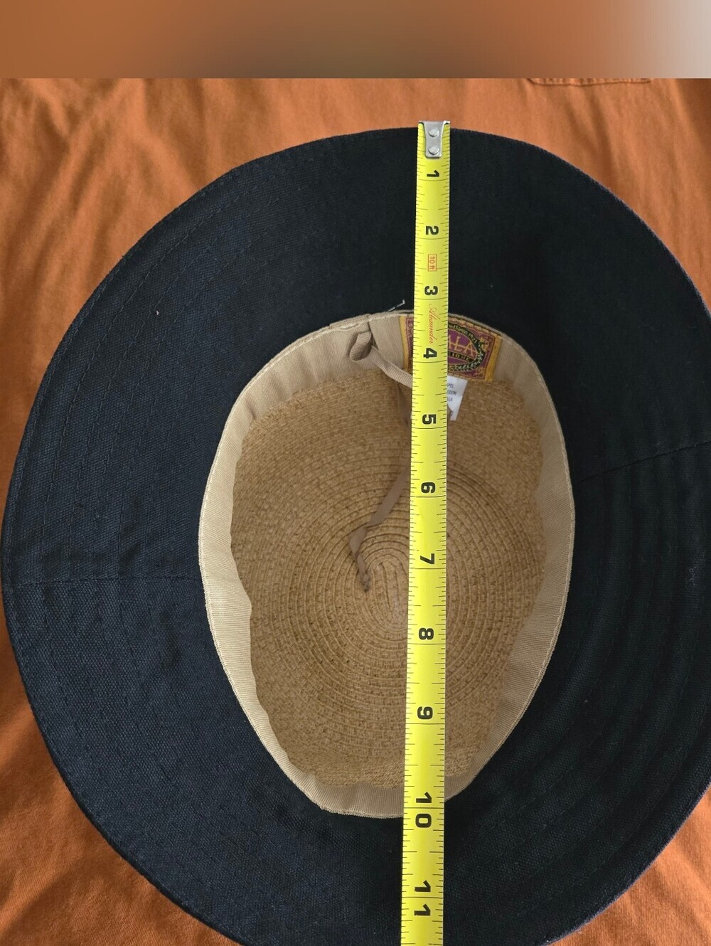 Scala Paper Straw Bucket Hat with Black Brim Beach Travel Pool Lake Market Boat - Picture 8 of 13
